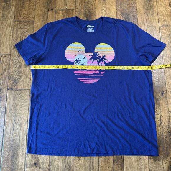 Disney Shirt Mickey Mouse Palm Tree Beach Blue Short Sleeve Mens XXL - Picture 4 of 5